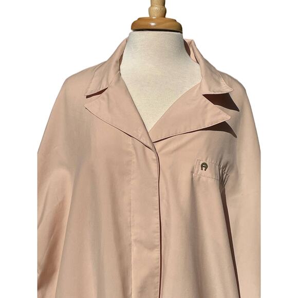 Etienne Aigner Womens Jacket Lightweight TanCoat Sz 12 Logo Lining FLAWED - Picture 14 of 14